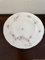 Single Habsburg Austria pink floral dinner plate showing pattern and rim detail