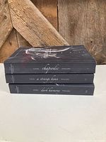 Stacked spines of the three Bargainer novels showing titles and author
