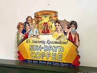Front view of die-cut Sun-Dryd Coffee display