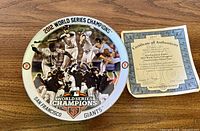 Plate with COA beside it