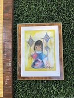 Front view of De Grazia Heavenly Blessings wood plaque