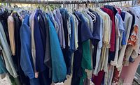 rack of assorted vintage garments