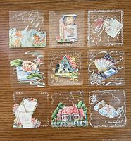 overview of nine vintage greeting cards arranged in three-by-three grid