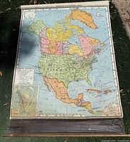 Full view of North America rolling map showing overall condition and size