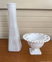 Vase and dish front view