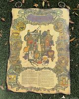 Front view of Portal Publications Wine Guide poster showing full artwork, metal scroll hangers, overall condition
