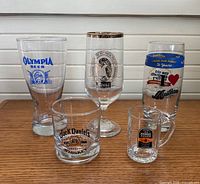 Group image of all five glasses