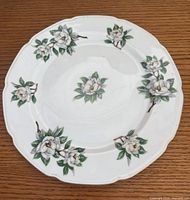 Front view of floral porcelain serving plate