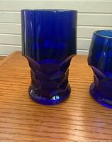 tall faceted cobalt blue tumbler