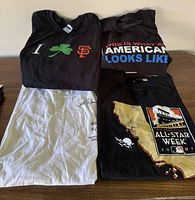 All four folded t-shirts displayed
