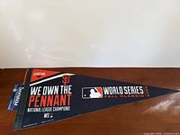 Full view of pennant showing graphics and slogan