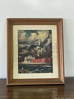 Full view of framed print showing frame, mat, and artwork