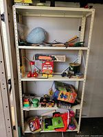 Full shelving view showing variety of items