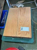 Closed wooden toolbox exterior