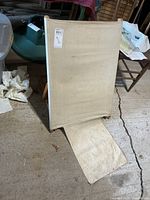 Front view of canvas beach chair, canvas laid flat