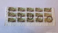 South Africa 2c landscape stamp strip with cancellations