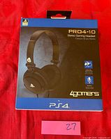 Front of boxed 4Gamers PRO4-10 headset