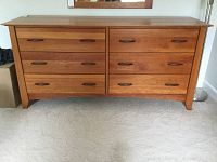 Front view of six-drawer dresser