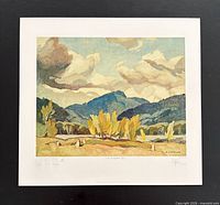 Full view of signed lithograph with margins visible