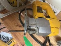 DeWalt DW331 jigsaw showing body, shoe, cord