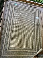 Full view rectangular flat-woven rug