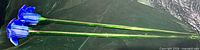 Full view of both glass flowers showing length and color