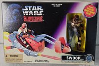 Front of sealed box showing Swoop vehicle and figure artwork