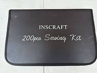 Closed black case labeled Inscraft 200pcs Sewing Kit