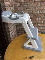 side view showing foldable frame and step configuration