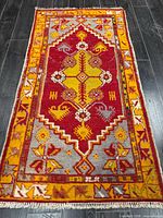 Full view of Gabbeh rug showing entire design