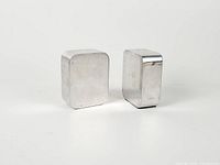 Front view of both aluminum block bookends