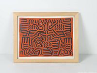 Framed mola textile panel front view