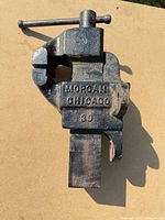 Side profile showing MORGAN CHICAGO 3D embossing and mounting shank