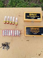 Entire lot showing two Craftex boxed sets, five clear-cased bits, eight red-cased bits, and five loose bits