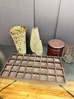 Full group view showing all five decorative pieces