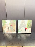 Both canvas prints side by side front view