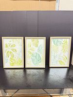 All three framed prints displayed side by side
