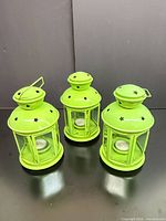 Group view of three lime green lanterns
