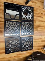 All six mirrors laid out showing different overlay designs