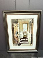 Front view showing entire framed print with mat and frame detail