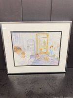 Front view of framed print showing artwork, mat, and frame