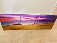 Front view of all three panels aligned, showing full seascape image