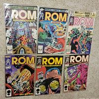All six ROM Spaceknight comics laid out