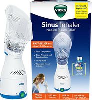 Front view of inhaler and retail box