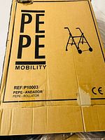 Factory sealed PEPE Mobility rollator box showing brand and item graphic