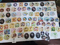 Full layout of all sticker designs displayed on white sheet