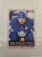 Front of Auston Matthews Upper Deck Tim Hortons NHL Canvas card