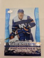Front of Mathew Barzal Clear Cut Phenoms card