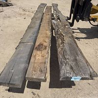 Overview of three wood slabs laid side-by-side