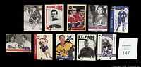 Fronts of all 10 hockey cards